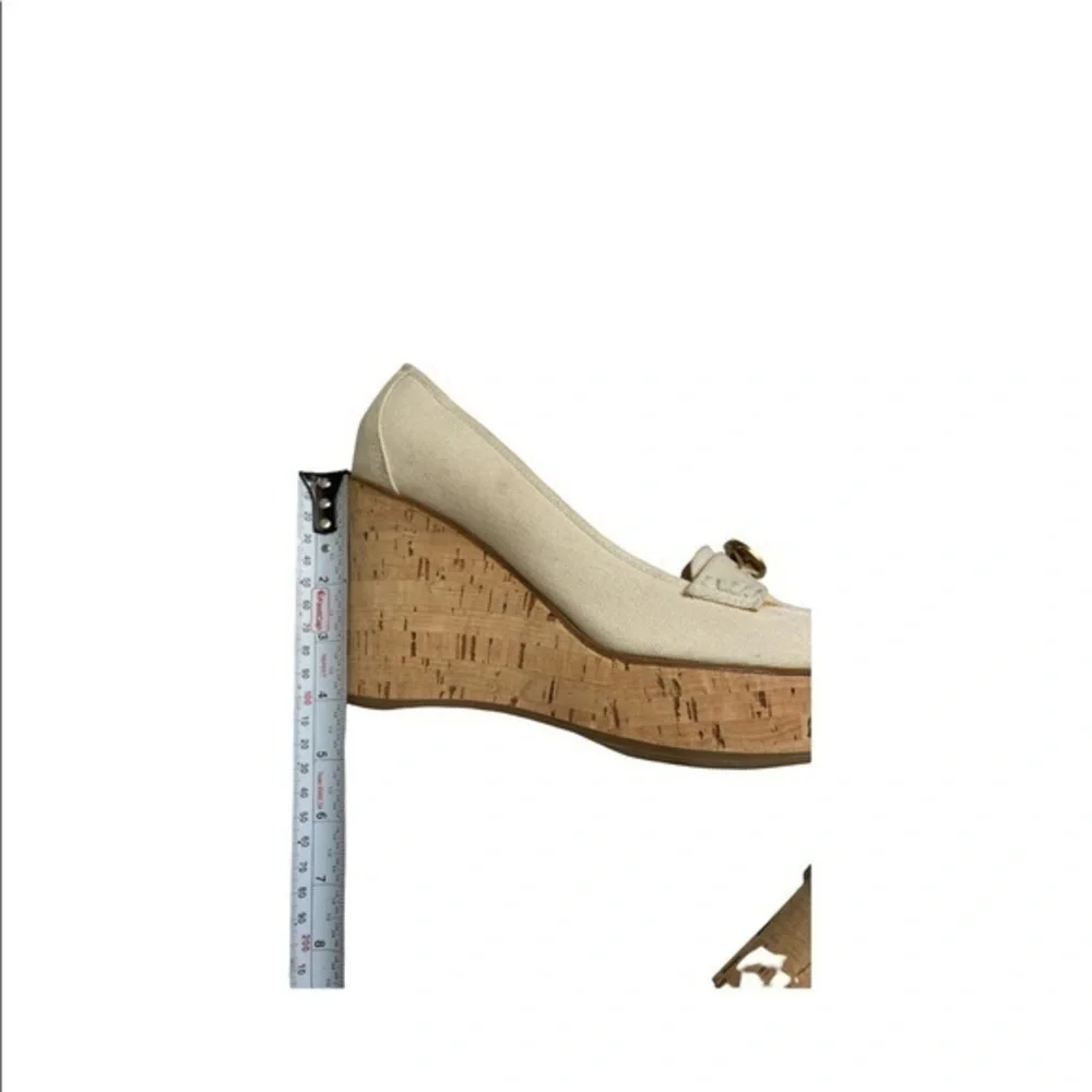 Chloe canvas platform heels penny loafers shoes